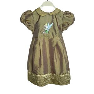 Vintage Disney Store Tinkerbell Peter Pan Green Sheen Dress 4T Princess Catalog